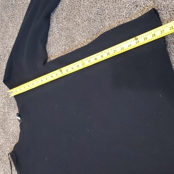 Theory BLACK One shoulder rib sweater 100%merino wool - Picture 9 of 11